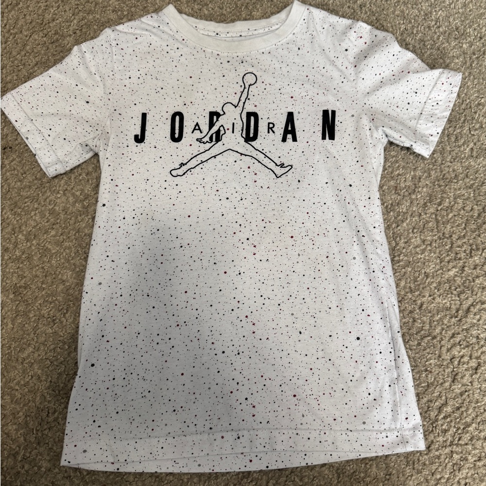 Jordan Kids White and Black Speckled Tee